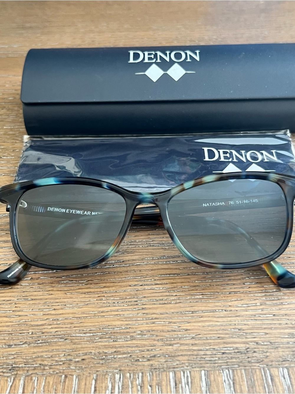 Denon Natasha Sunglasses Blue Teal Tortoiseshell PRESCRIPTION UNKNOWN